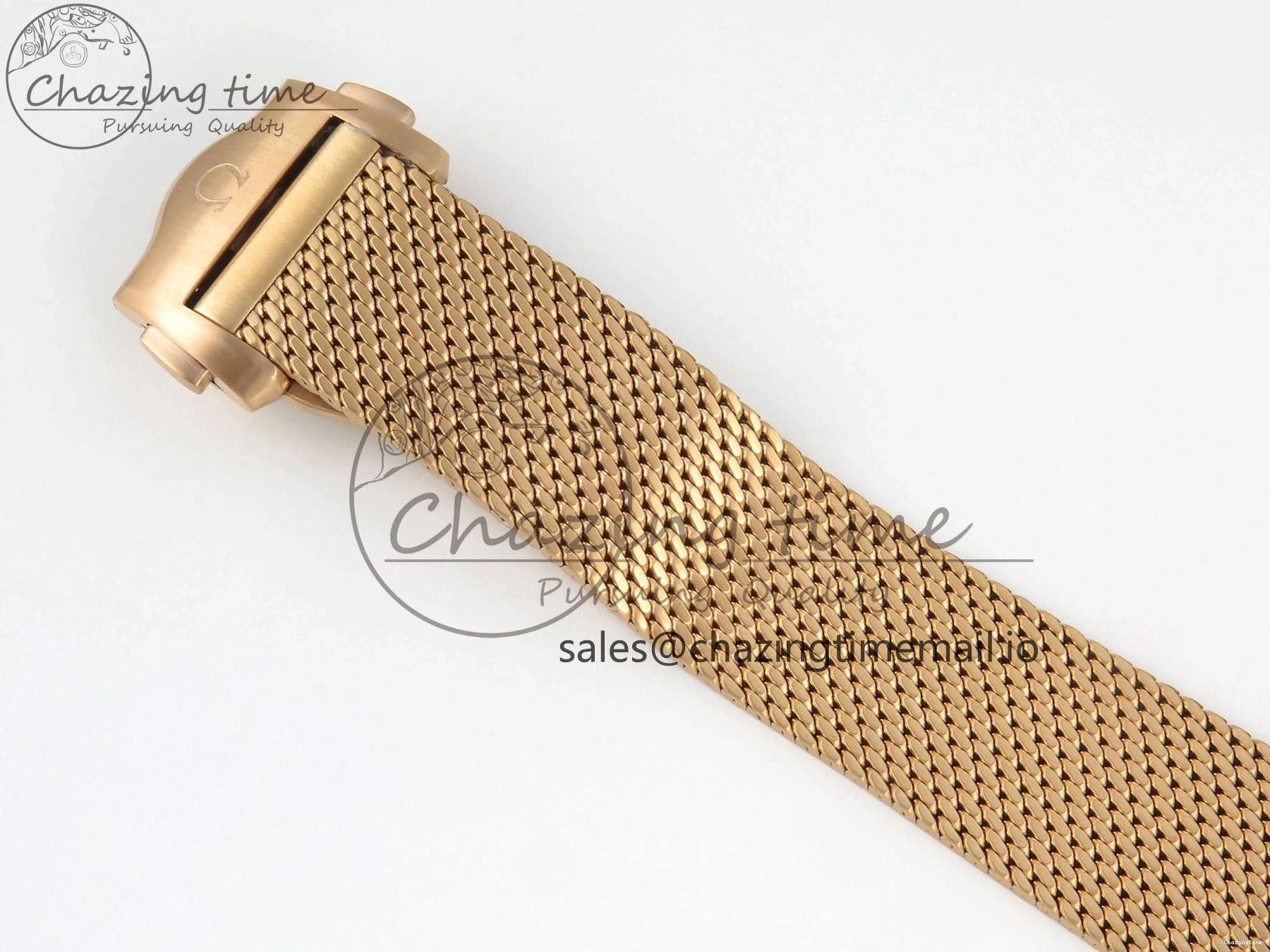 0322 Stylish Seamaster 300M Diver Rose Gold VSF 1:1 Best Edition Black Dial on Mesh Bracelet A 7662